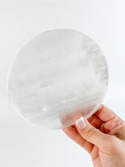 Selenite Seed of Life Grid Plate Full Moon | Large