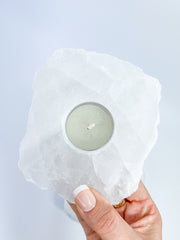 Quartz Top Polished Candle Base 14cm