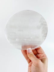 Selenite Seed of Life Grid Plate Full Moon | Large