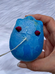 “Candles n Dreams” Sea Salt Skull Candle Blue