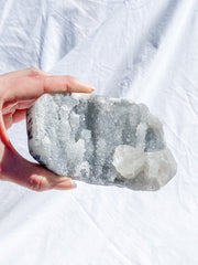Chalcedony Cluster with Calcite inclusion 700g