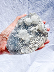 Apophyllite Frosted Cluster with Inclusions 630g