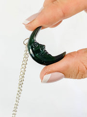 Black Obsidian New Moon Pendant