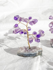 Wire Tree Amethyst on Amethyst Base