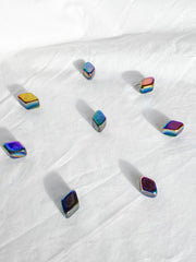 Magnetic Hematite Rainbow Diamonds Pair 42g