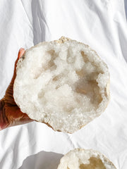 Clear Quartz and Calcite Geode Pair 3.4kg