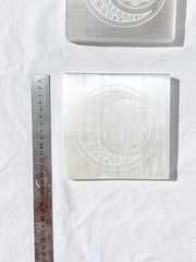 Selenite New Moon Mandala | Square Plate