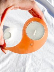Selenite Yin & Yang Polished Candle Base