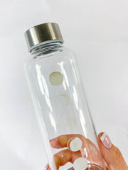 Gem Infused Lunar Phase Water Bottle | Rose Quartz