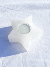 Selenite Star Polished Candle Base