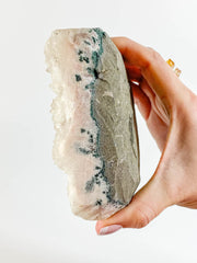Apophyllite Cluster with Druzy Inclusions 840g