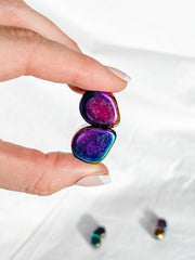 Magnetic Hematite Rainbow Teardrop Pair 42g