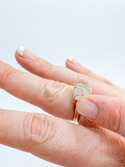 Aquamarine Gold Plated Ring Wire Wrapped