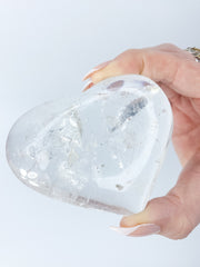 Clear Quartz Heart with Manifestation | XX Large