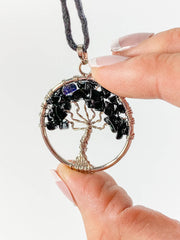 Tree of Life Pendant Black Obsidian