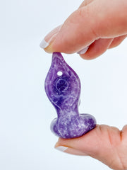 Lepidolite | Prayer Pose Feminine Yoga Carving