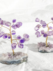 Wire Tree Amethyst on Amethyst Base