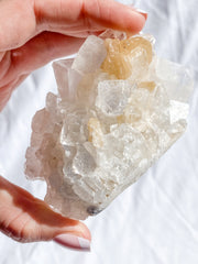 Glass Apophyllite Cluster with Stilbite 262g