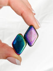 Magnetic Hematite Rainbow Diamonds Pair 42g