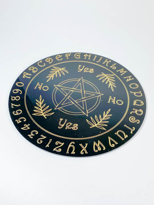 Ouija Pendulum Divination Disc | Black Acrylic
