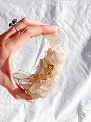 Smoky Himalayan Quartz Cluster with Inclusions 398g