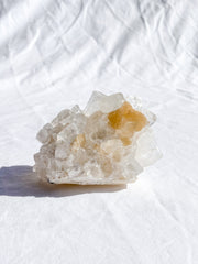 Glass Apophyllite Cluster with Stilbite 262g