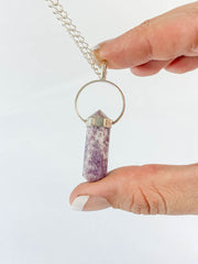 Lepidolite Double Terminated Pendant