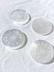 Selenite Astrology Plate Full Moon | Large