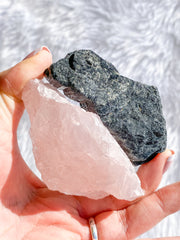 Rose Quartz and Black Tourmaline House Protection | Large