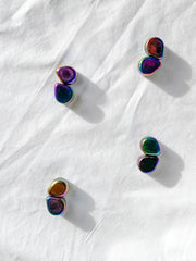 Magnetic Hematite Rainbow Teardrop Pair 42g