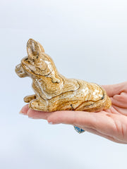 Picture Stone Jasper Cat Carving