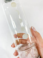Gem Infused Lunar Phase Water Bottle | Rose Quartz