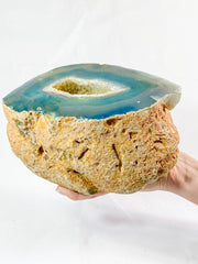 Blue Agate and Died Quartz Geode 3.9kg