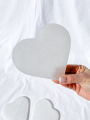 Selenite Heart Cleansing Plate