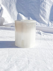 Selenite Polished Tube Candle Base