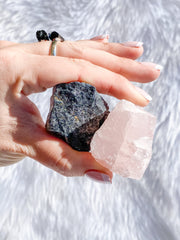 Rose Quartz and Black Tourmaline House Protection | Medium