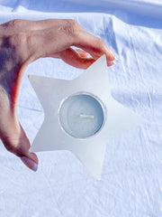 Selenite Star Polished Candle Base