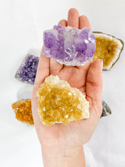 Meditation Divine Pair: Amethyst + Citrine | Large
