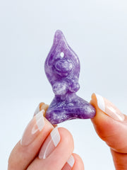 Lepidolite | Prayer Pose Feminine Yoga Carving