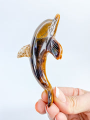 Tiger Eye Dolphin Carving