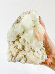 Apophyllite Stilbite with Inclusions CutBase Cluster 1.3kg