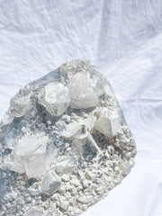 Apophyllite Frosted Cluster with Inclusions 630g
