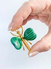 Malachite Look Dragonfly Carving