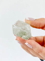 Clear Quartz Phantom Polished Point with Chlorite 69g