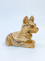 Picture Stone Jasper Cat Carving