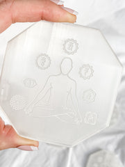 Selenite Meditation Chakra Plate