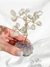 Wire Tree Clear Quartz on Amethyst Base
