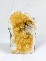 Citrine CutBase Cluster with Calcite and Druzy Inclusions 1.4kg