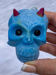 “Candles n Dreams” Sea Salt Skull Candle Blue