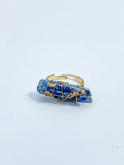 Kyanite Gold Plated Ring Wire Wrapped